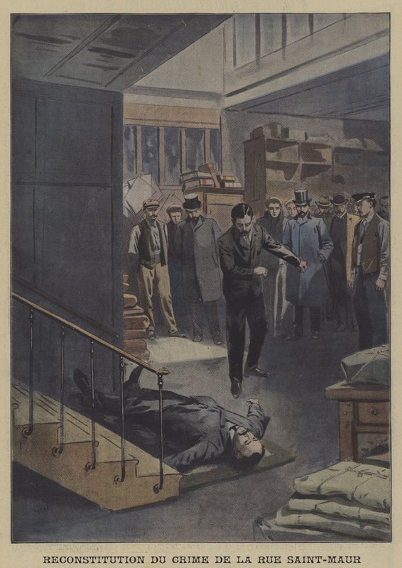Reconstrucción de un asesinato en la Rue Saint-Maur, París de French School
