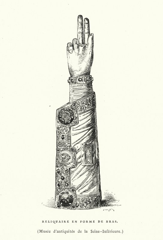 Relicario en forma de brazo (grabado) de French School