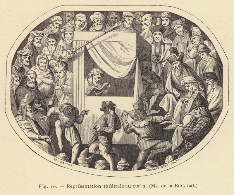 Representación teatral en el siglo XIV, Ms de la Bibl nat de French School