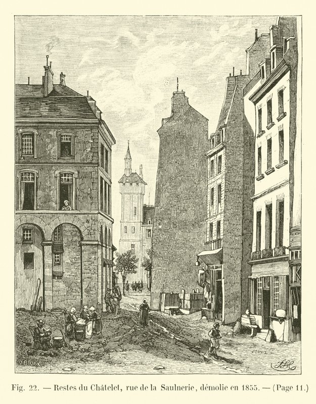 Restos del Chatelet, rue de la Saulnerie, demolido en 1855 de French School