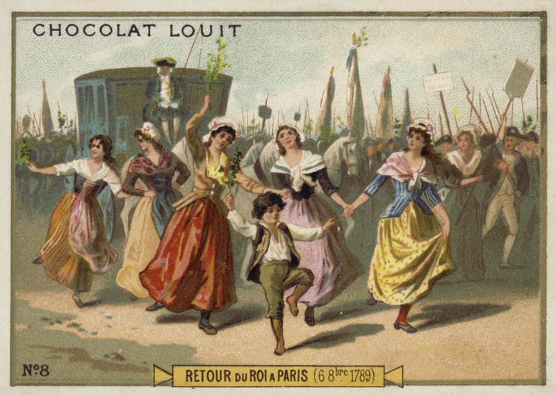 Retorno del Rey Luis XVI a París, Revolución Francesa, 6 de octubre de 1789 de French School