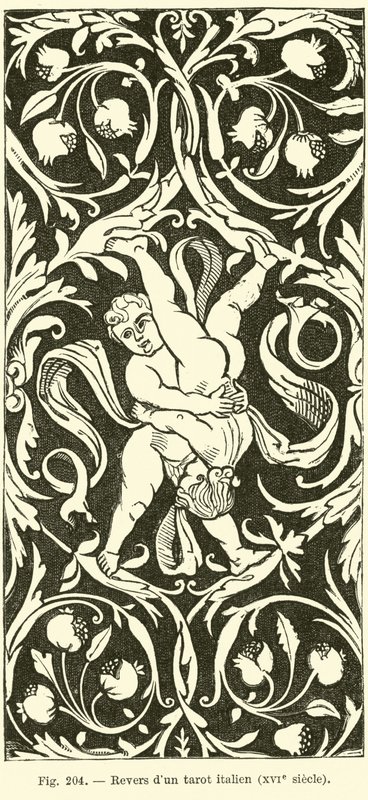 Reverso de una carta de tarot italiana de French School