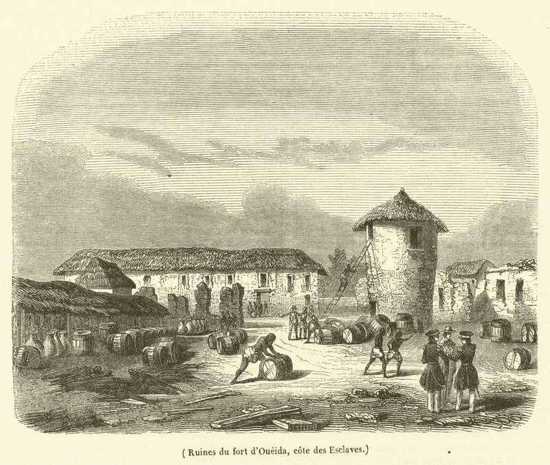 Ruinas del fuerte de Oueida, cote des Esclaves (grabado) de French School