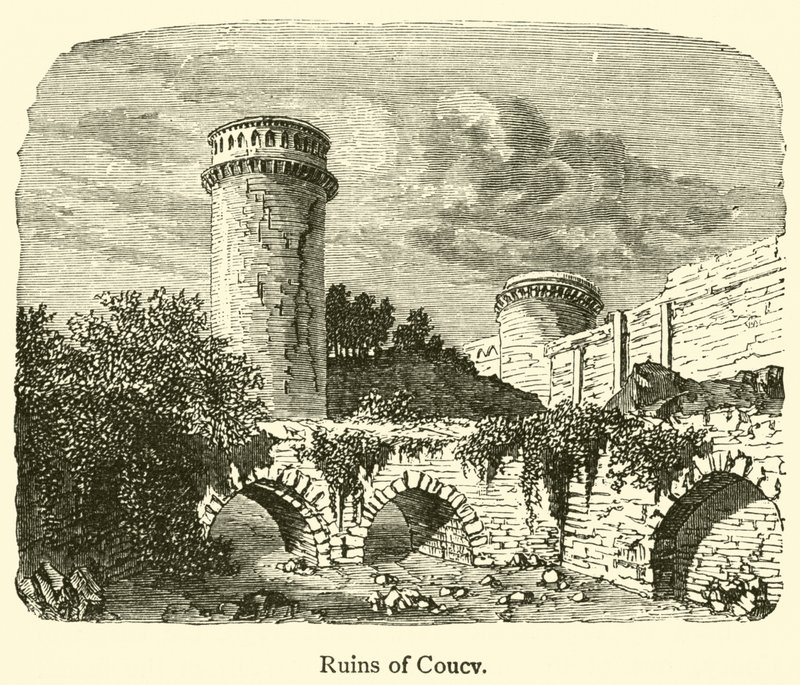 Ruinas de Coucy (grabado) de French School