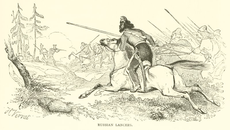 Lanceros rusos (grabado) de French School