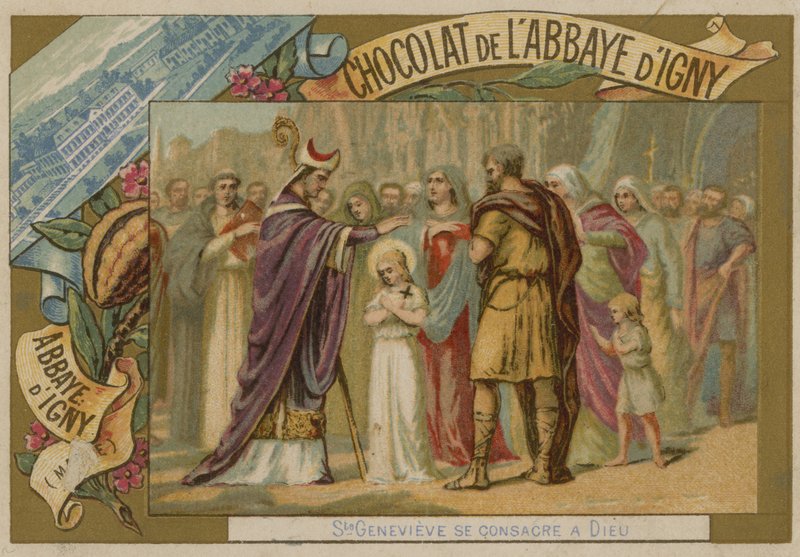Santa Genoveva dedicándose a Dios de French School