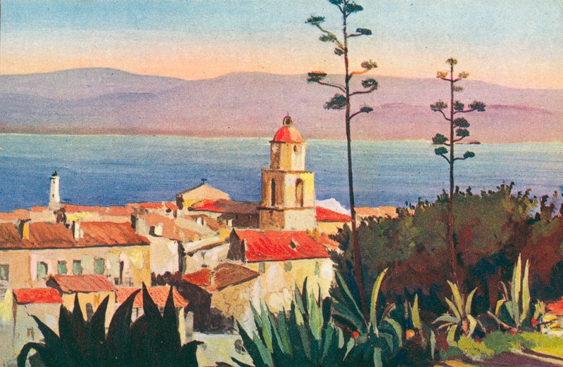 Saint Tropez: Escapada al golfo (litografía en color) de French School