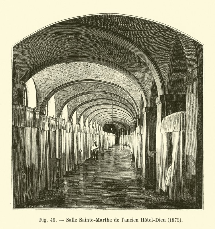 Sala Sainte-Marthe del antiguo Hôtel-Dieu, 1875 de French School
