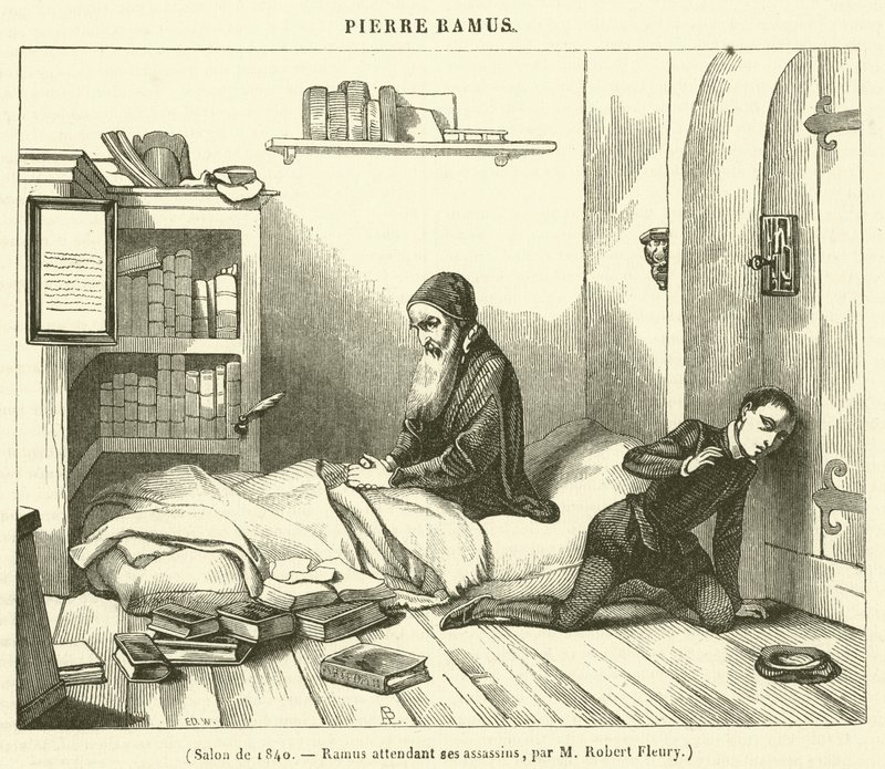 Salón de 1840, Ramus esperando a sus asesinos (grabado) de French School