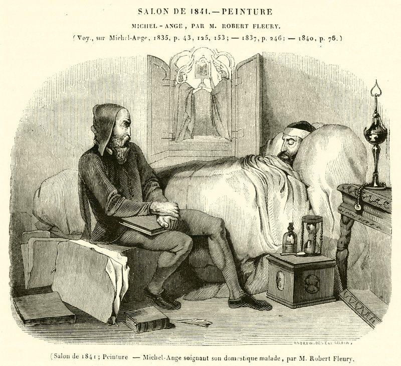 Salón de 1841, Pintura, Miguel Ángel cuidando a su sirviente enfermo de French School