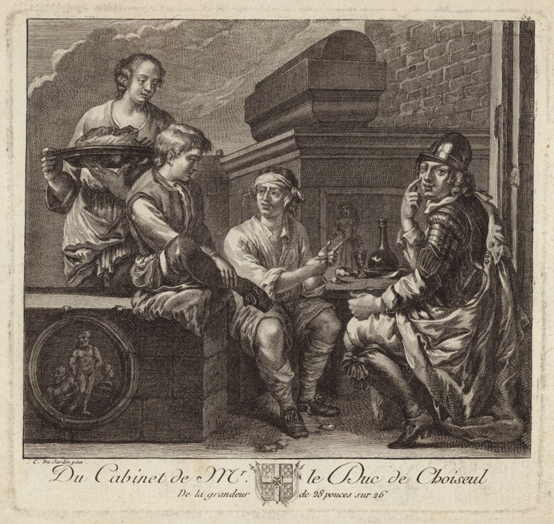 Representación satírica del gabinete del Duque de Choiseul de French School