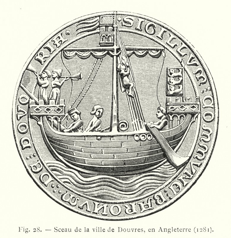Sello de la ciudad de Dover, en Inglaterra de French School