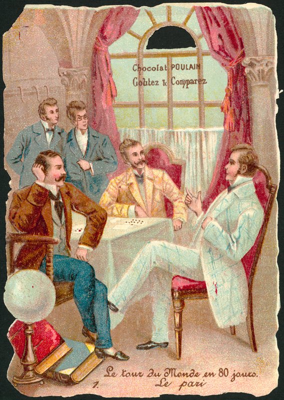 Escena de La vuelta al mundo en ochenta días, de Julio Verne de French School