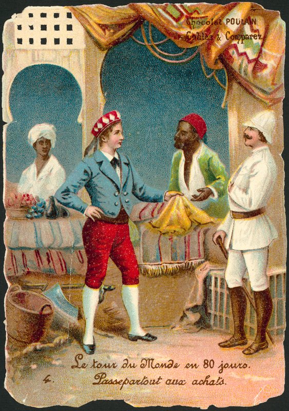 Escena de La vuelta al mundo en ochenta días, de Julio Verne de French School