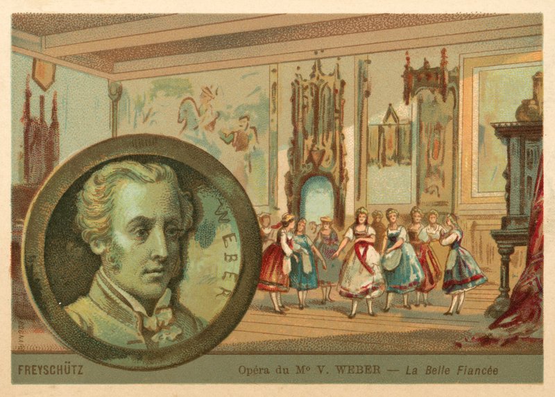 Escena de la ópera Der Freischutz de Carl Maria von Weber de French School