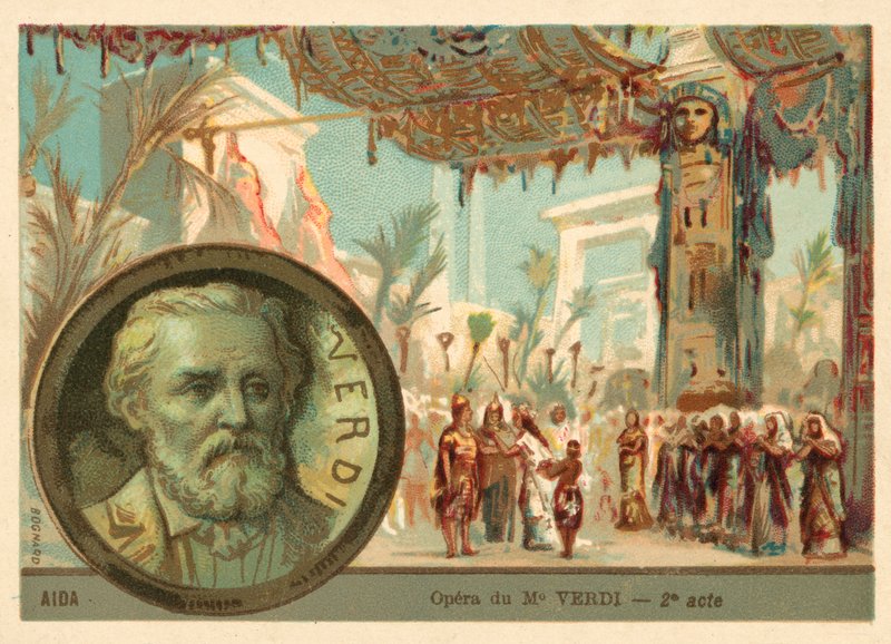 Escena de la ópera Aida de Giuseppe Verdi de French School