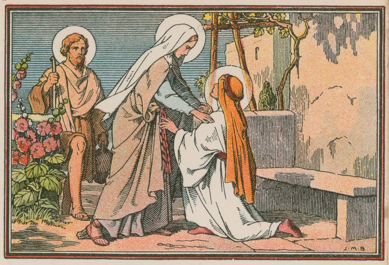 Escena de la vida de Jesús (grabado coloreado) de French School
