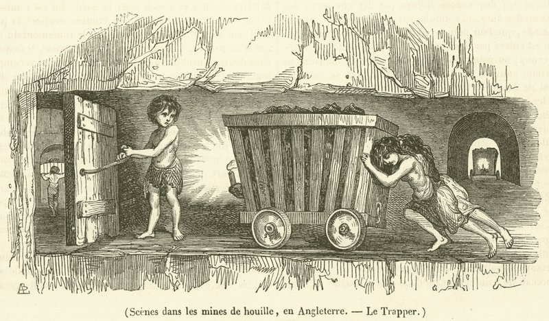 Escenas en las minas de carbón, en Inglaterra, El Trapper de French School