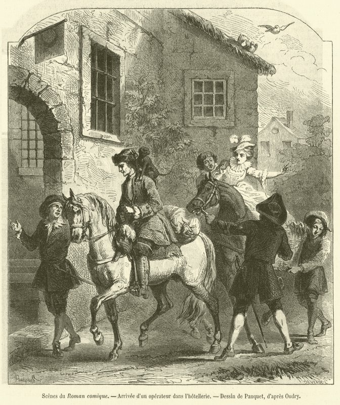 Escenas del Roman comique, Llegada de un operador en la hostería de French School