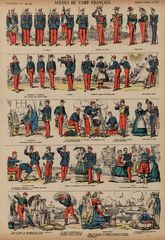 Escenas de un campamento del ejército francés de French School