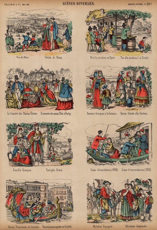 Escenas de varios lugares europeos de French School