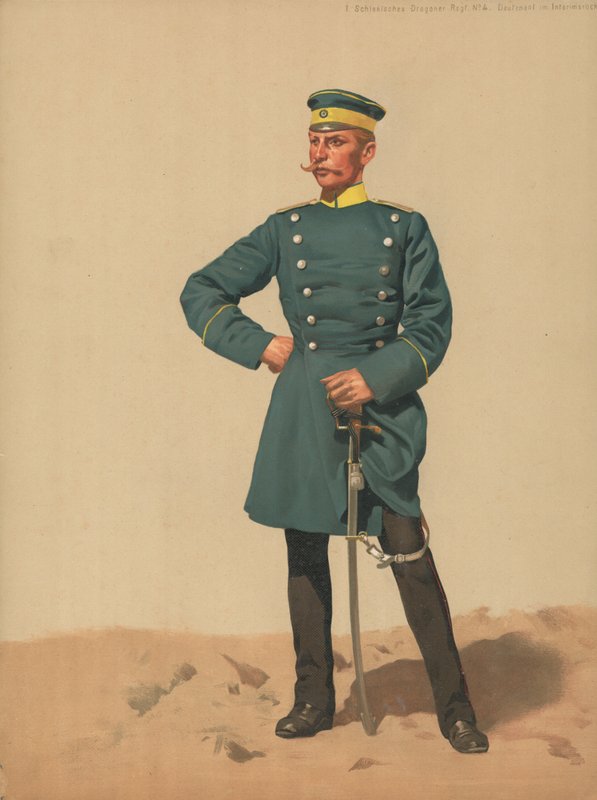 Regimiento de Dragones de Silesia No 4, Teniente en Uniforme Interino de French School