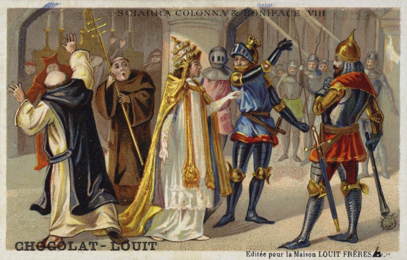 Sciarra Colonna abofeteando al Papa Bonifacio VIII en la cara, 1303 de French School
