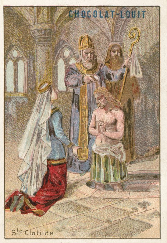Santa Clotilde, segunda esposa de Clodoveo I, Rey de los Francos de French School