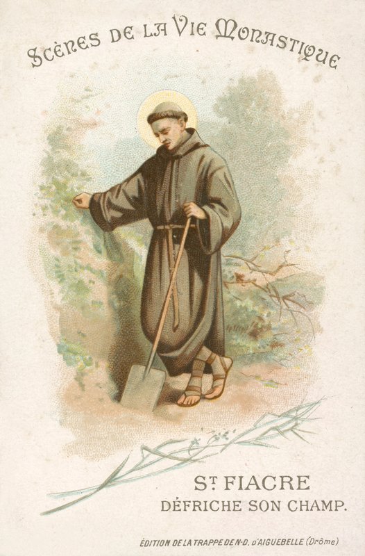 San Fiacro limpiando su campo de French School