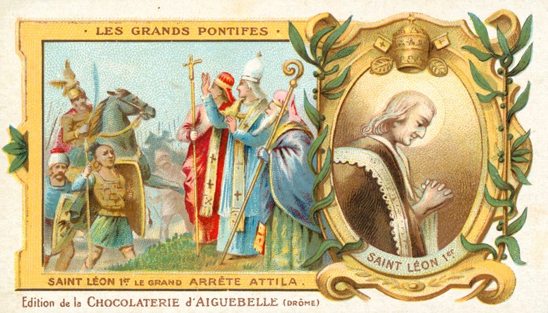 San León el Grande detiene la conquista de Italia por Atila el Huno, 452 de French School
