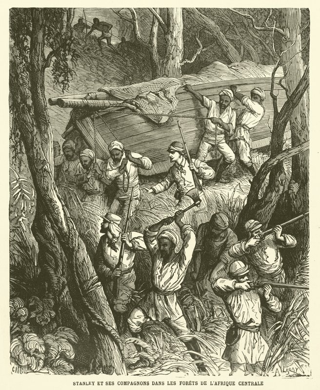 Stanley y sus compañeros en los bosques de África Central de French School