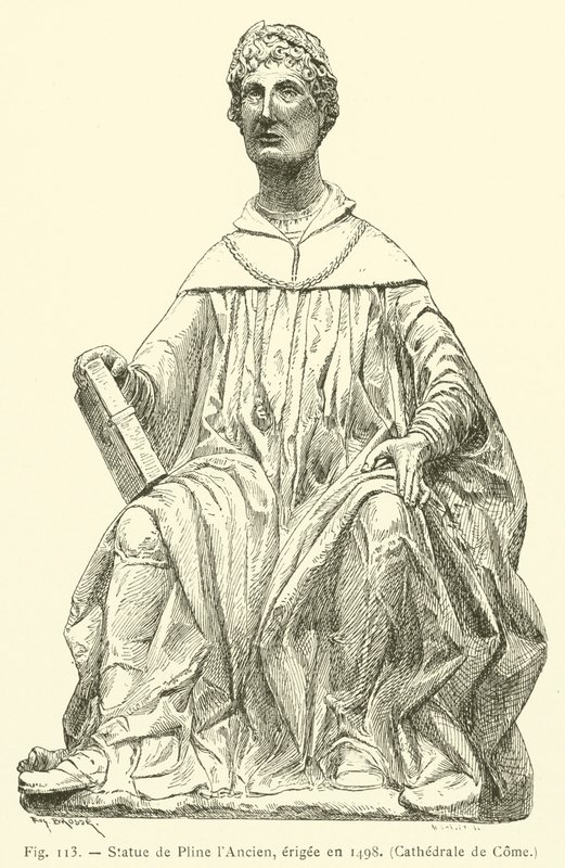 Estatua de Plinio el Viejo, erigida en 1498, Catedral de Como de French School