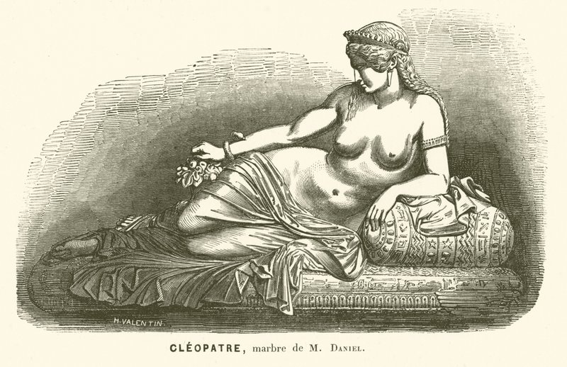 Estatua de Cleopatra VII, última gobernante del Egipto ptolemaico, por Daniel de French School