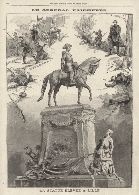 Estatua del general francés y gobernador colonial Louis Faidherbe erigida en Lille de French School