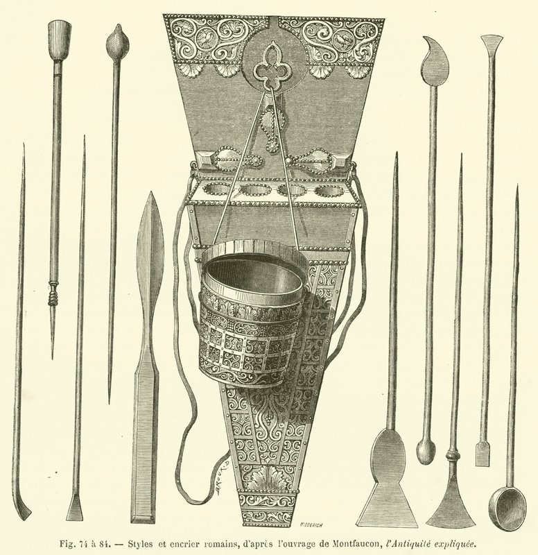 Estilos y tintero romanos de French School