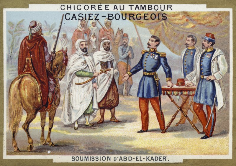 Rendición de Abdelkader a los franceses, Argelia, 1847 de French School