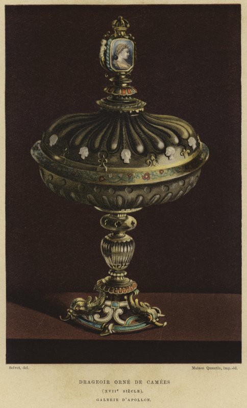 Tarro de dulces decorado con camafeos, siglo XVII de French School