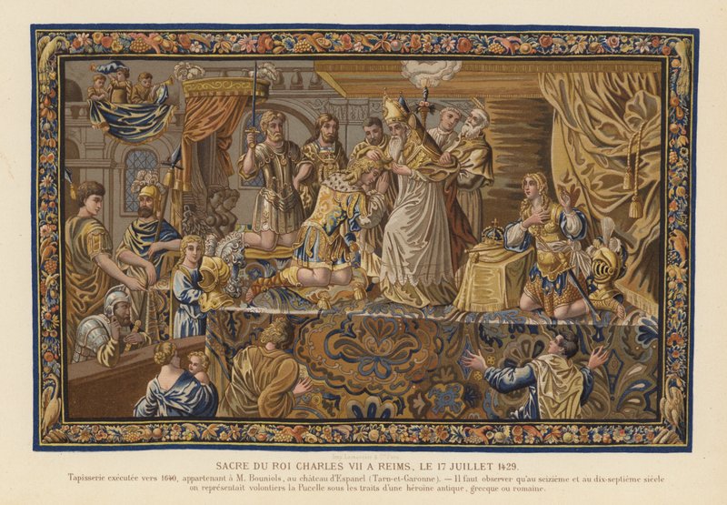 Tapiz que representa la coronación del rey Carlos VII de Francia, Reims de French School