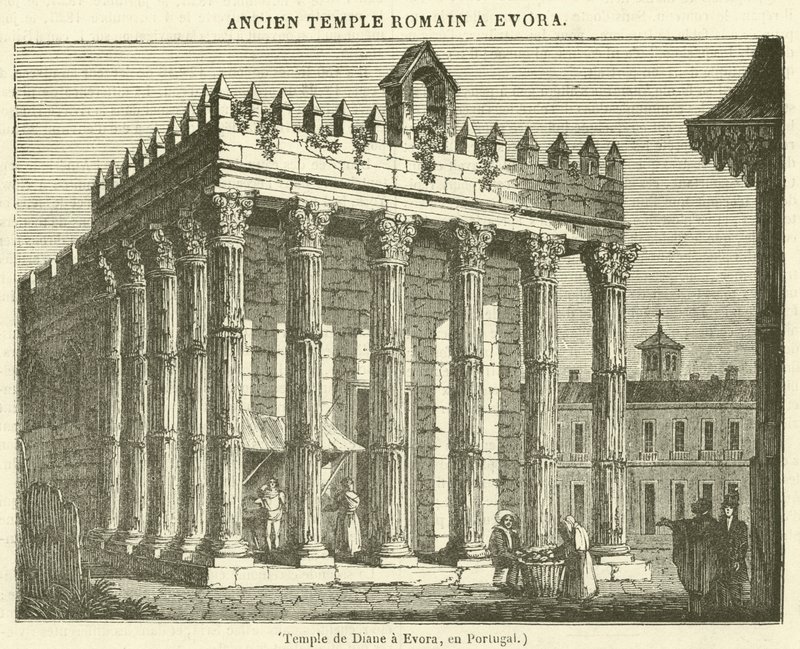 Templo de Diana en Évora, en Portugal de French School
