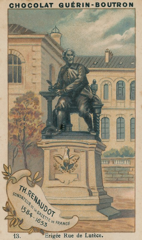 Th Renaudot, Fundador de la Gaceta de Francia, 1584-1653, Erigida en la Calle de Lutecia de French School