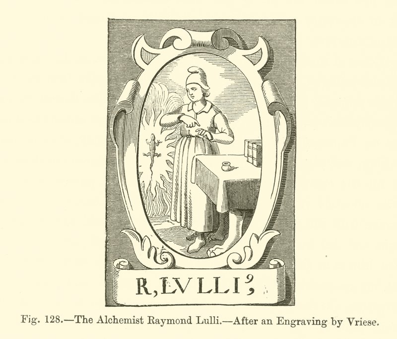 El alquimista Ramón Llull (grabado) de French School