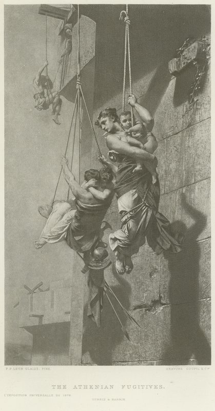 Los fugitivos atenienses (grabado) de French School