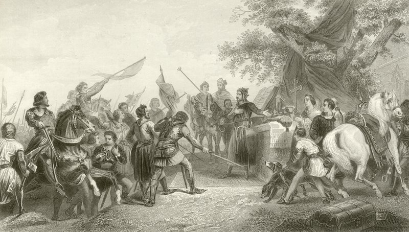 La batalla de Bouvines, 1214 de French School