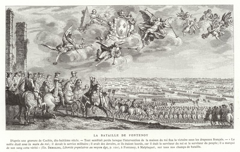 La Batalla de Fontenoy, Guerra de Sucesión Austriaca, 1745 de French School