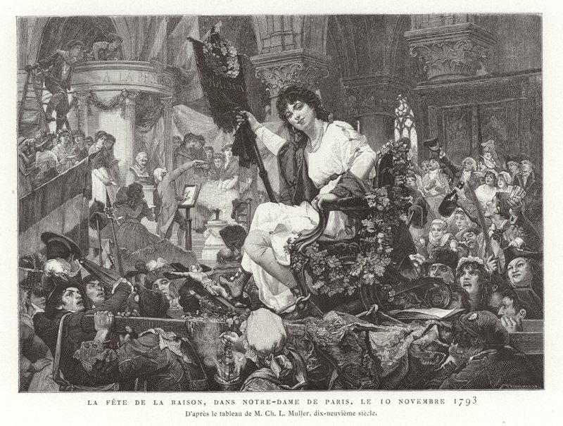 Festival de la Razón en Notre Dame de París, 10 de noviembre de 1793 de French School