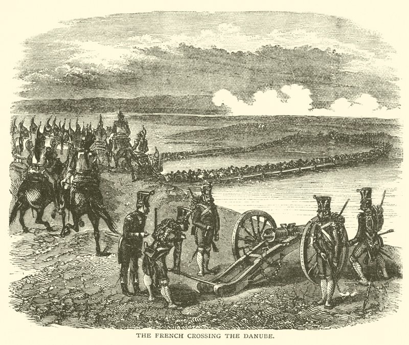 Los franceses cruzando el Danubio de French School