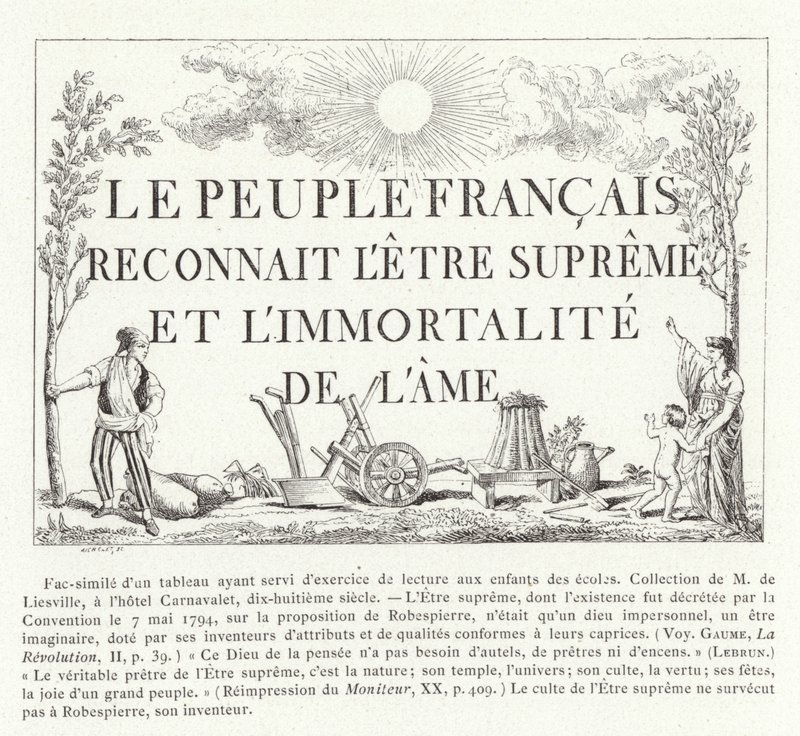 El pueblo francés reconoce al Ser Supremo y la inmortalidad del alma de French School