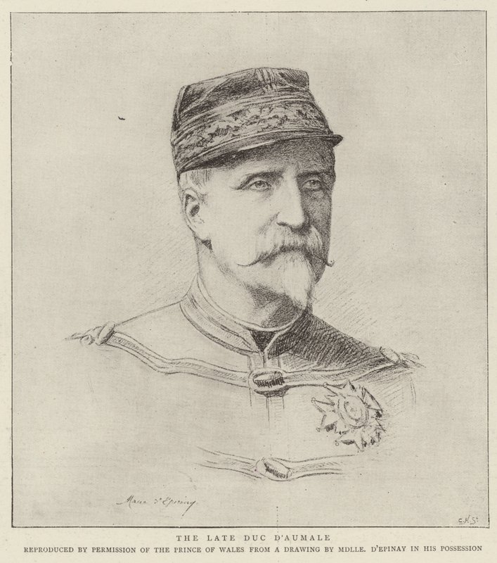 El difunto Duque de Aumale (litografía) de French School