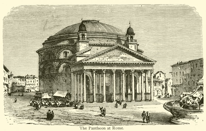 El Panteón en Roma (grabado) de French School