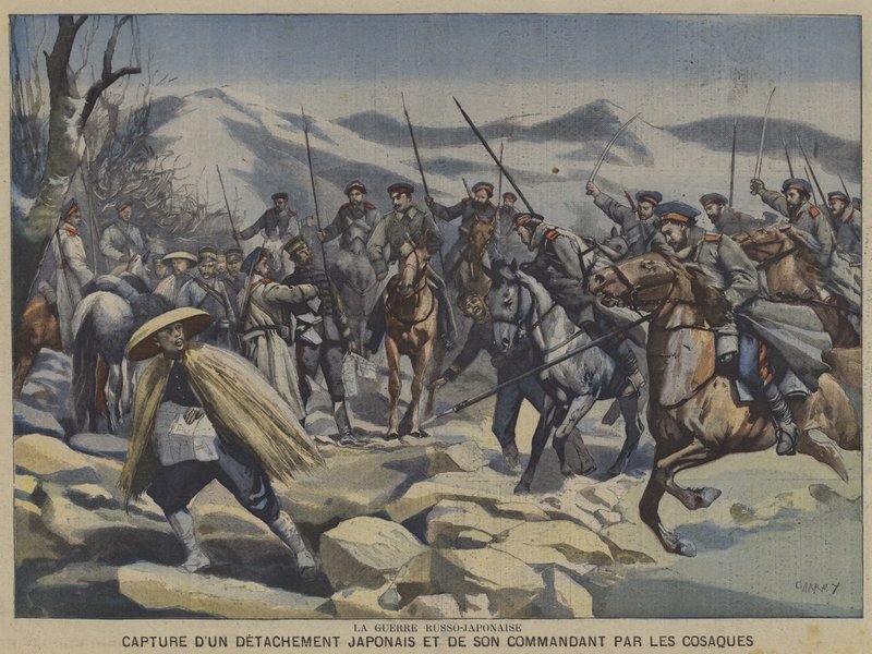 La Guerra Ruso-Japonesa: un destacamento japonés y su comandante capturados por cosacos de French School